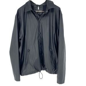 Rains Black Storm Breaker Rain Jacket Size M/L